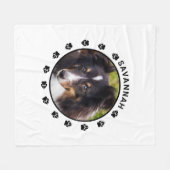 Aangepaste foto sjabloon voor huisdieren met poten fleece deken (Voorkant (Horizontaal))