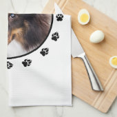 Aangepaste foto sjabloon voor huisdieren met poten theedoek (Quarter Fold)