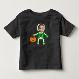 Aangepaste foto-skelet op Halloween trick or treat Kinder Shirts