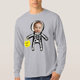 Aangepaste foto-skelet trick or treat Halloween le T-shirt