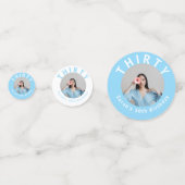 Aangepaste Foto Sky Blue 30e Verjaardagstafel Conf Confetti (Voorkanten)