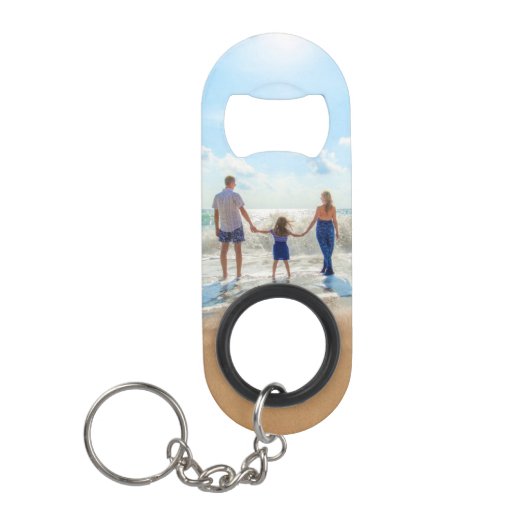 Aangepaste foto Sleutelhanger flesje openen Je fot Mini Flessenopener (Voorkant)
