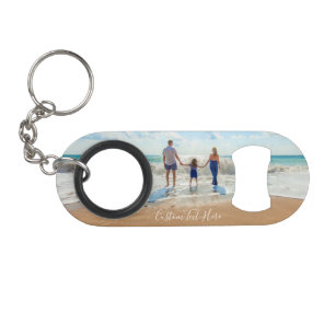 Aangepaste Foto Sleutelhanger Flesopener met Tekst Mini Flessenopener