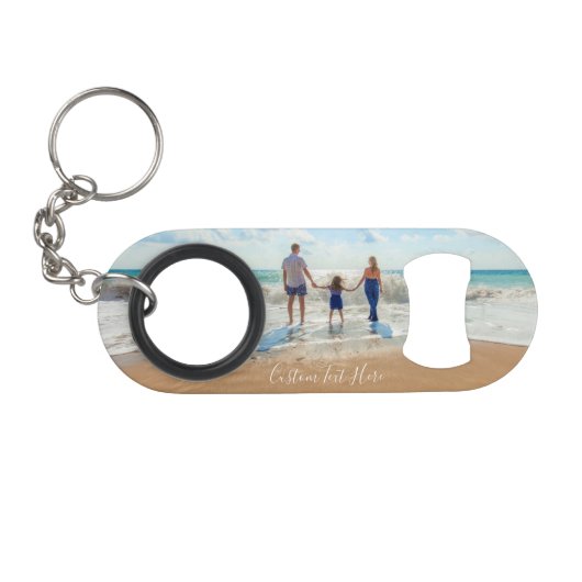 Aangepaste Foto Sleutelhanger Flesopener met Tekst Mini Flessenopener (Voorkant (Horizontaal))