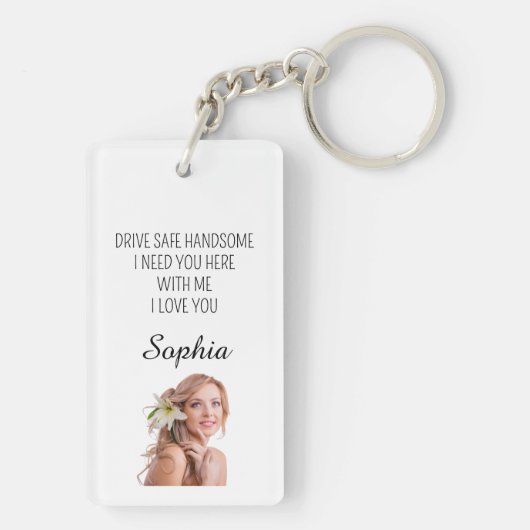 Aangepaste foto Sleutelhanger, gepersonaliseerde S Sleutelhanger (achterkant)