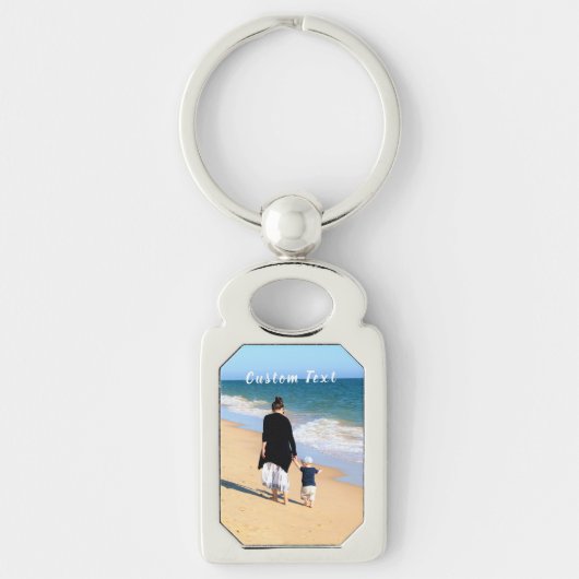 Aangepaste Foto Sleutelhanger Gift met Tekst (Voorkant)