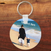 Aangepaste Foto Sleutelhanger Gift met Tekst (Voorkant)