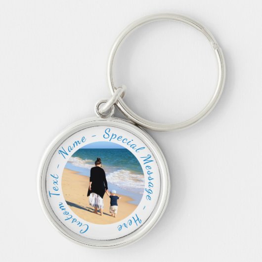 Aangepaste Foto Sleutelhanger Gift met Tekstnaam (Voorkant)