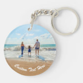 Aangepaste Foto Sleutelhanger Gift met Tekstnaam (Achterkant)