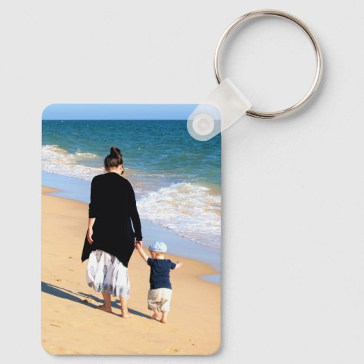 Aangepaste foto Sleutelhanger Je familie foto's ma (Achterkant)