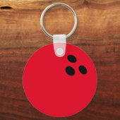 Aangepaste foto sleutelhanger met rode bowlingbal (Voorkant)