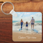 Aangepaste foto Sleutelhanger met tekst (Voorkant)