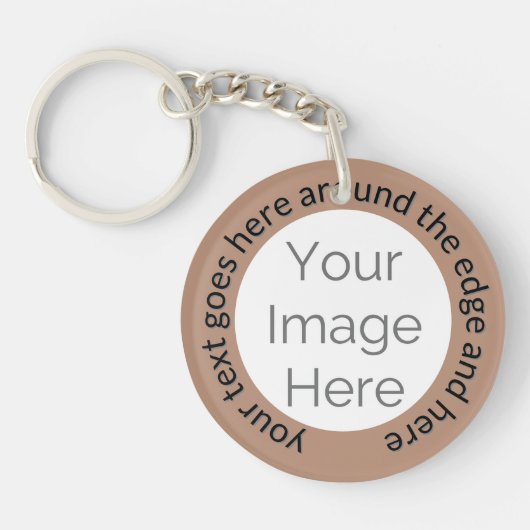 Aangepaste Foto Sleutelhanger – Mocha mousse Bruin (Voorkant)