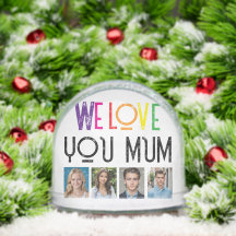 Aangepaste Foto Sneeuw Wereldbol voor Mam – Rainbo