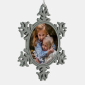 Aangepaste foto Sneeuwvlok Holiday Pewter Ornament (Links)