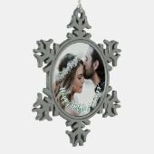 Aangepaste foto Sneeuwvlok Holiday Pewter Ornament (Links)