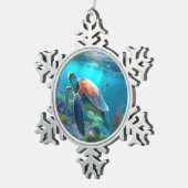 Aangepaste foto-sneeuwvlok omlijst ornament voor d (Rechts)