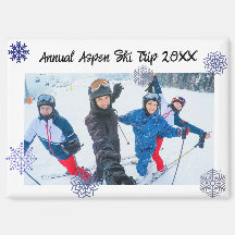 Aangepaste foto sneeuwvlok rechthoek reis