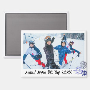 Aangepaste foto Sneeuwvlok Rechthoekige Reis Magneet