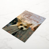 Aangepaste foto Snowflake Typografie kerst Folie Feestdagenkaart (Gedraaid)