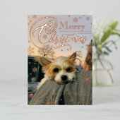 Aangepaste foto Snowflake Typografie kerst Folie Feestdagenkaart (Staand Voorkant)