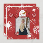 Aangepaste foto Snowman Holiday Greeting Kaart (Voorkant / Achterkant)
