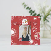 Aangepaste foto Snowman Holiday Greeting Kaart (Staand voorkant)