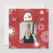 Aangepaste foto Snowman Holiday Greeting Kaart (Voorkant)