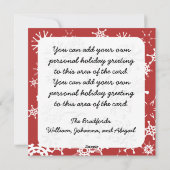 Aangepaste foto Snowman Holiday Greeting Kaart (Achterkant)