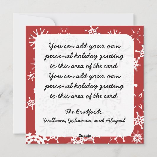 Aangepaste foto Snowman Holiday Greeting Kaart (Achterkant)