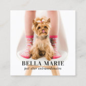 Aangepaste foto Sociale media Modern Pet Influence Vierkante Visitekaartje (Voorkant)