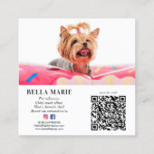 Aangepaste foto Sociale media Modern Pet Influence Vierkante Visitekaartje (Achterkant)