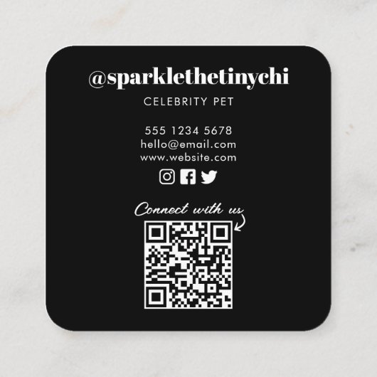 Aangepaste foto sociale media QR-code Vierkante Visitekaartje (Achterkant)