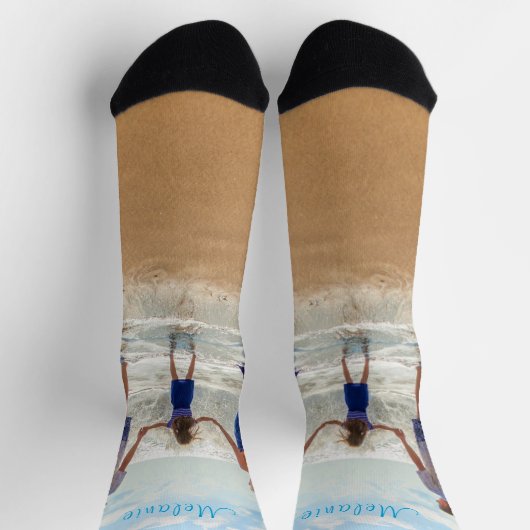 Aangepaste Foto Sokken met Naam Tekst (Top)