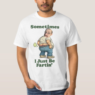 Aangepaste foto Soms zit ik gewoon te Farzen gra T-shirt
