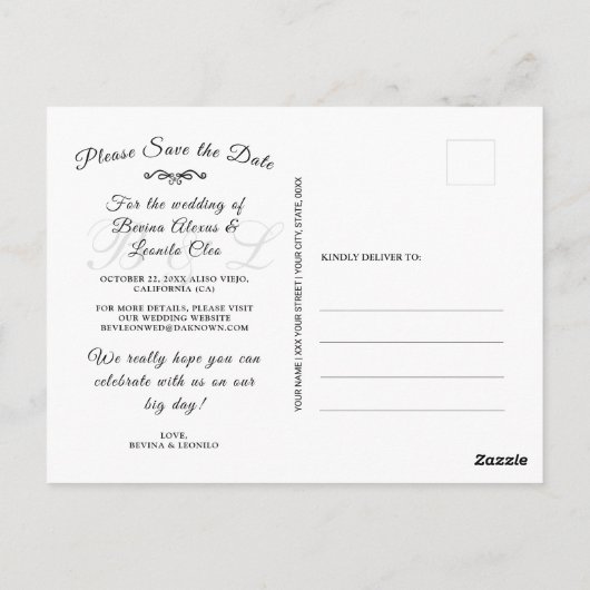 Aangepaste foto | Sparen de Datum, met het blad va Briefkaart (Achterkant)