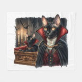 Aangepaste Foto Sphynx Cat Art Dracula Vampire Got Fleece Deken (Voorkant (Horizontaal))