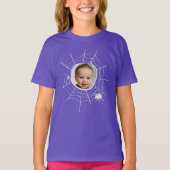 Aangepaste foto Spider web spiderweb creepy spooky T-shirt (Voorkant)