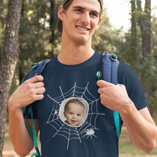 Aangepaste foto Spider web spiderweb spooky crepy T-shirt