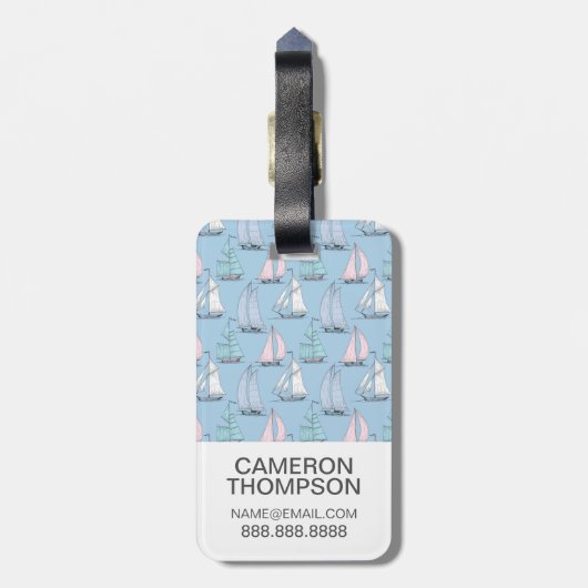 Aangepaste foto-spoelboot Patroon 1 Bagagelabel (Achterkant verticaal)