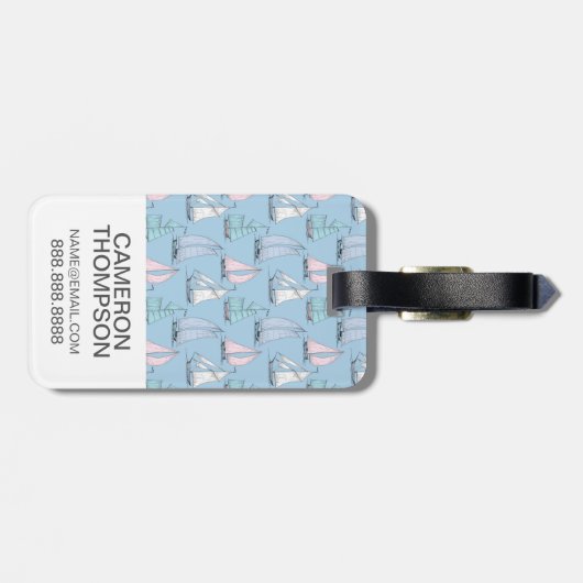 Aangepaste foto-spoelboot Patroon 1 Bagagelabel (Achterkant horizontaal)