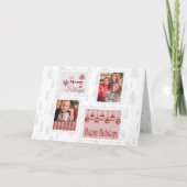 Aangepaste foto-spoelzegels en kerstbomen feestdagen kaart (Voorkant)