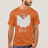 Aangepaste foto-spooky boe Happy Halloween leuk T-shirt (Voorkant)