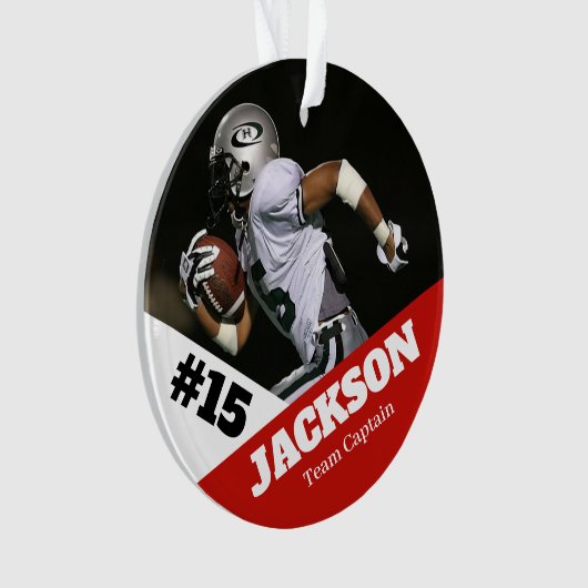 Aangepaste foto sport keepsake ornament football (voorkant)