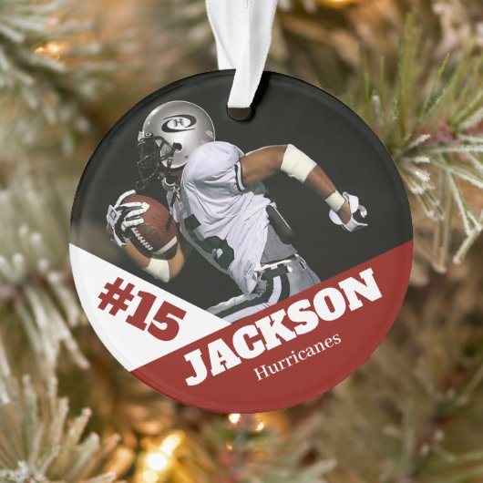 Aangepaste foto sport keepsake ornament football (Boom)