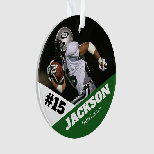 Aangepaste foto sport keepsake ornament football (voorkant)