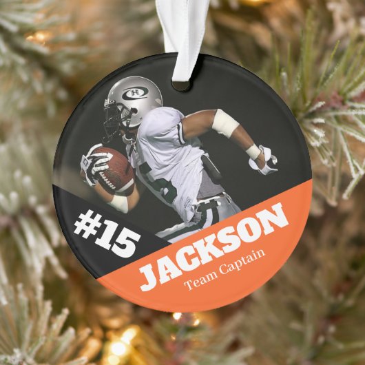 Aangepaste foto sport keepsake ornament football (Boom)