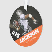 Aangepaste foto sport keepsake ornament football (voorkant)