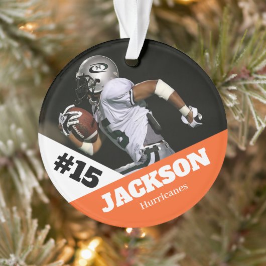 Aangepaste foto sport keepsake ornament football (Boom)