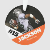 Aangepaste foto sport keepsake ornament football (voorkant)
